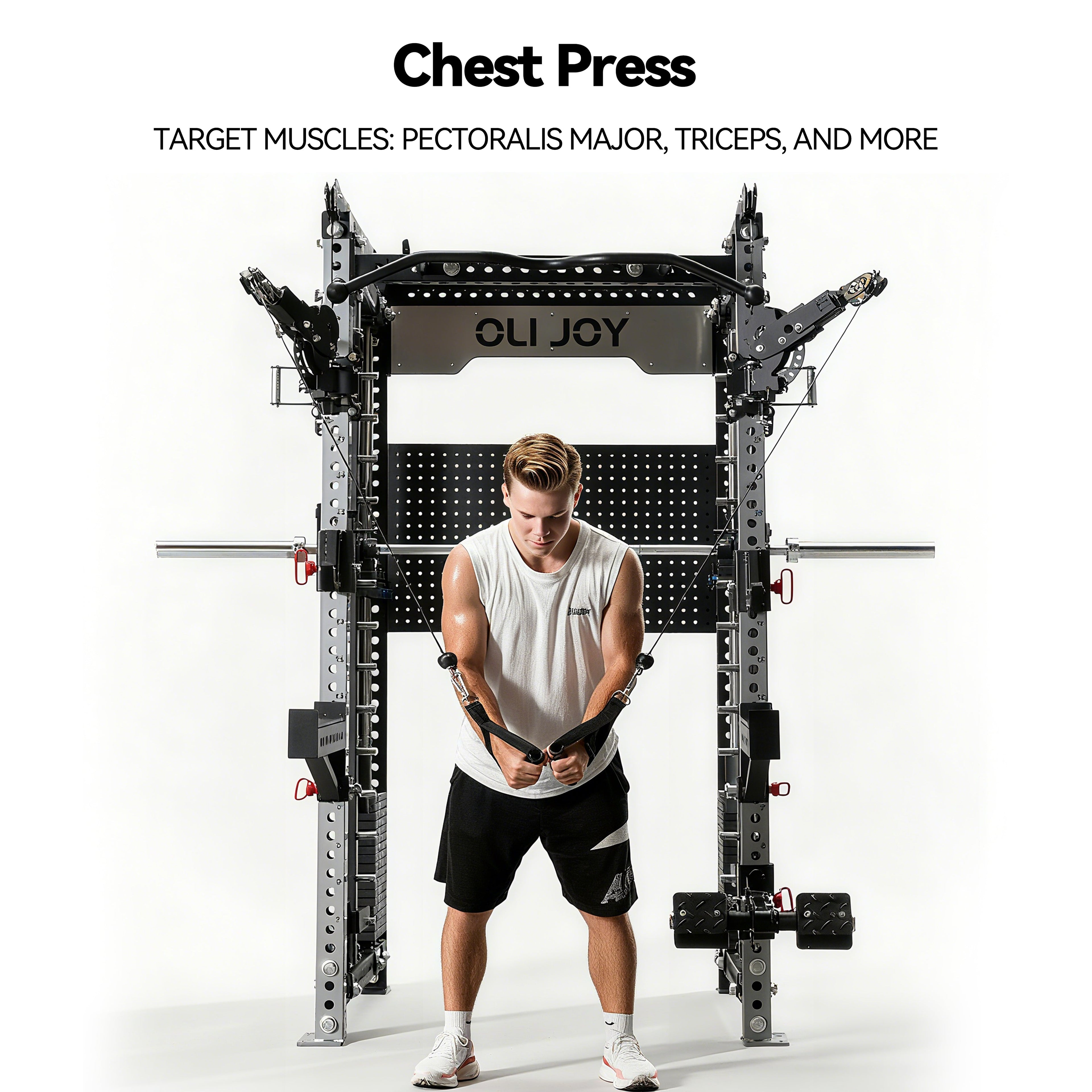 All-in-One Smith Machine Cable Crossover – Pin-Loaded Strength Trainer for Home & Commercial Gym