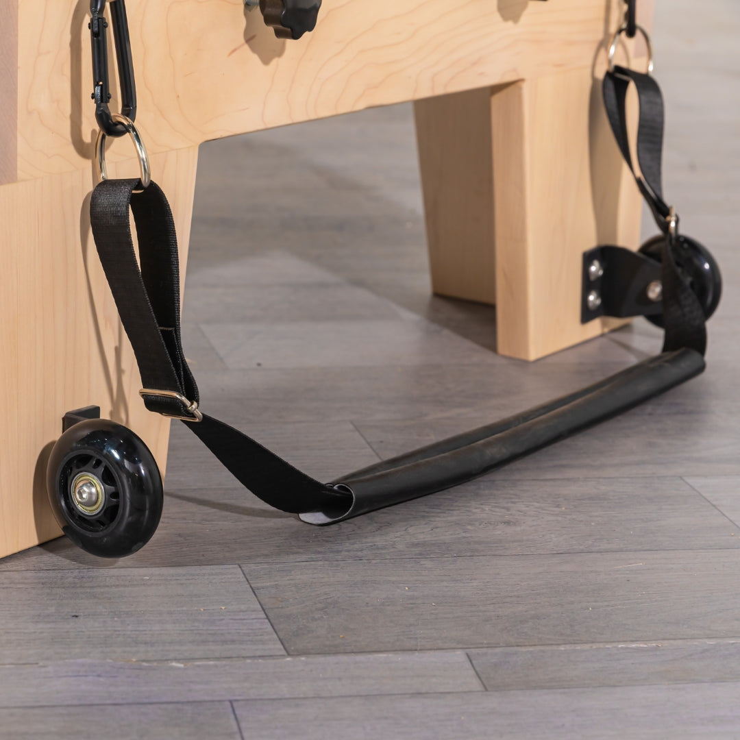 Oak wood home gym reformer with complete setup