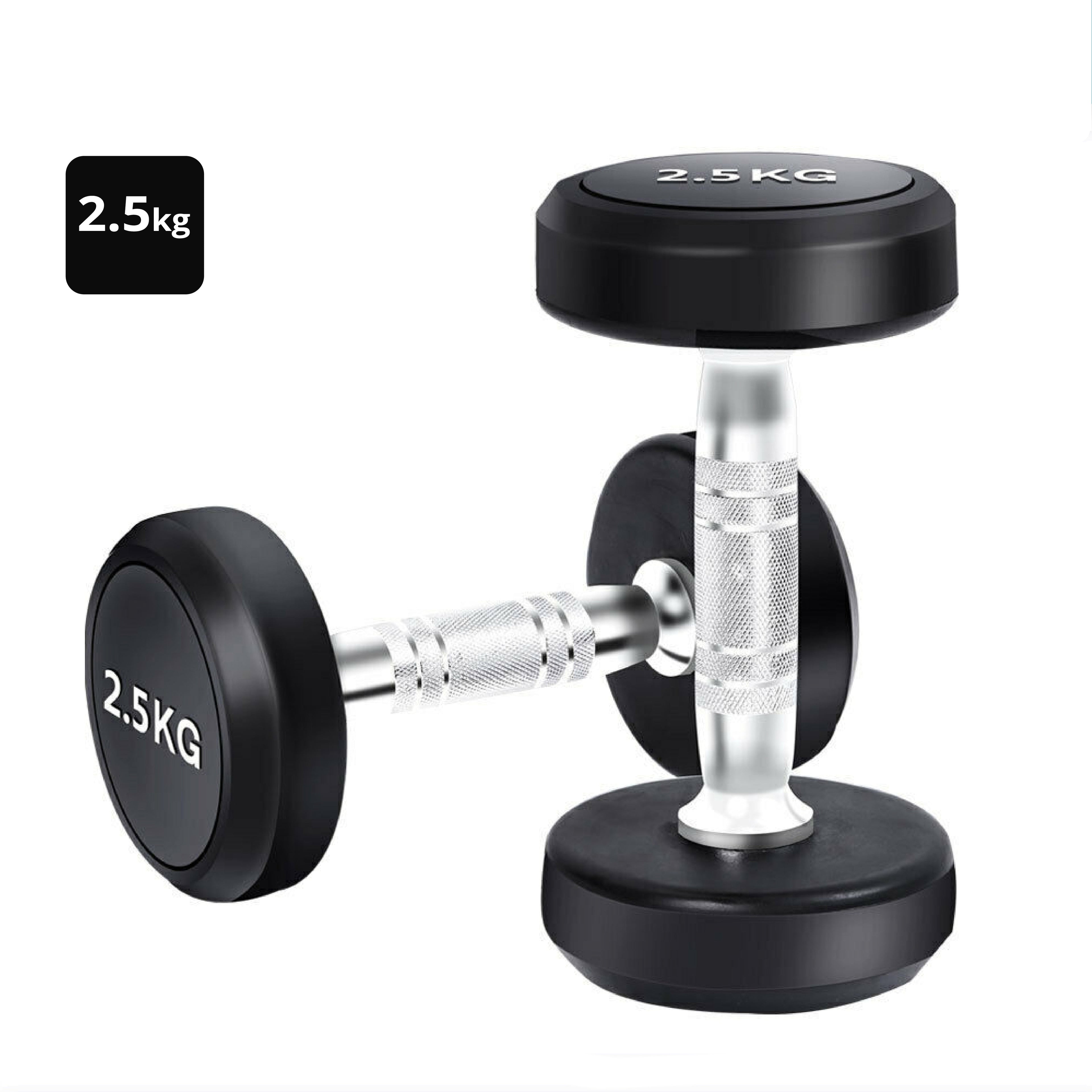 2.5KG-40KG Commercial Grade Round Rubber Dumbbells