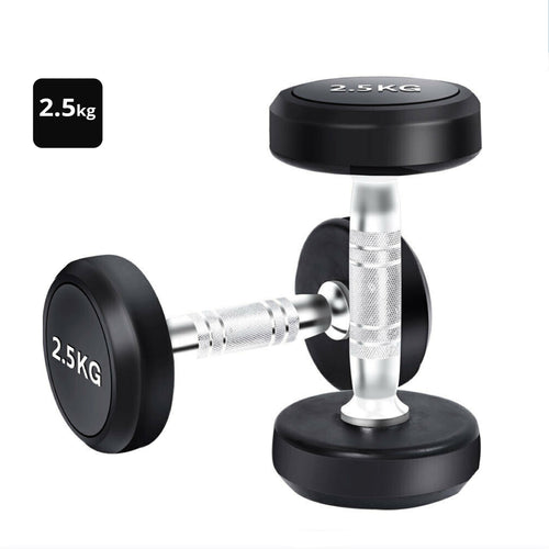 2.5KG-40KG Commercial Grade Round Rubber Dumbbells