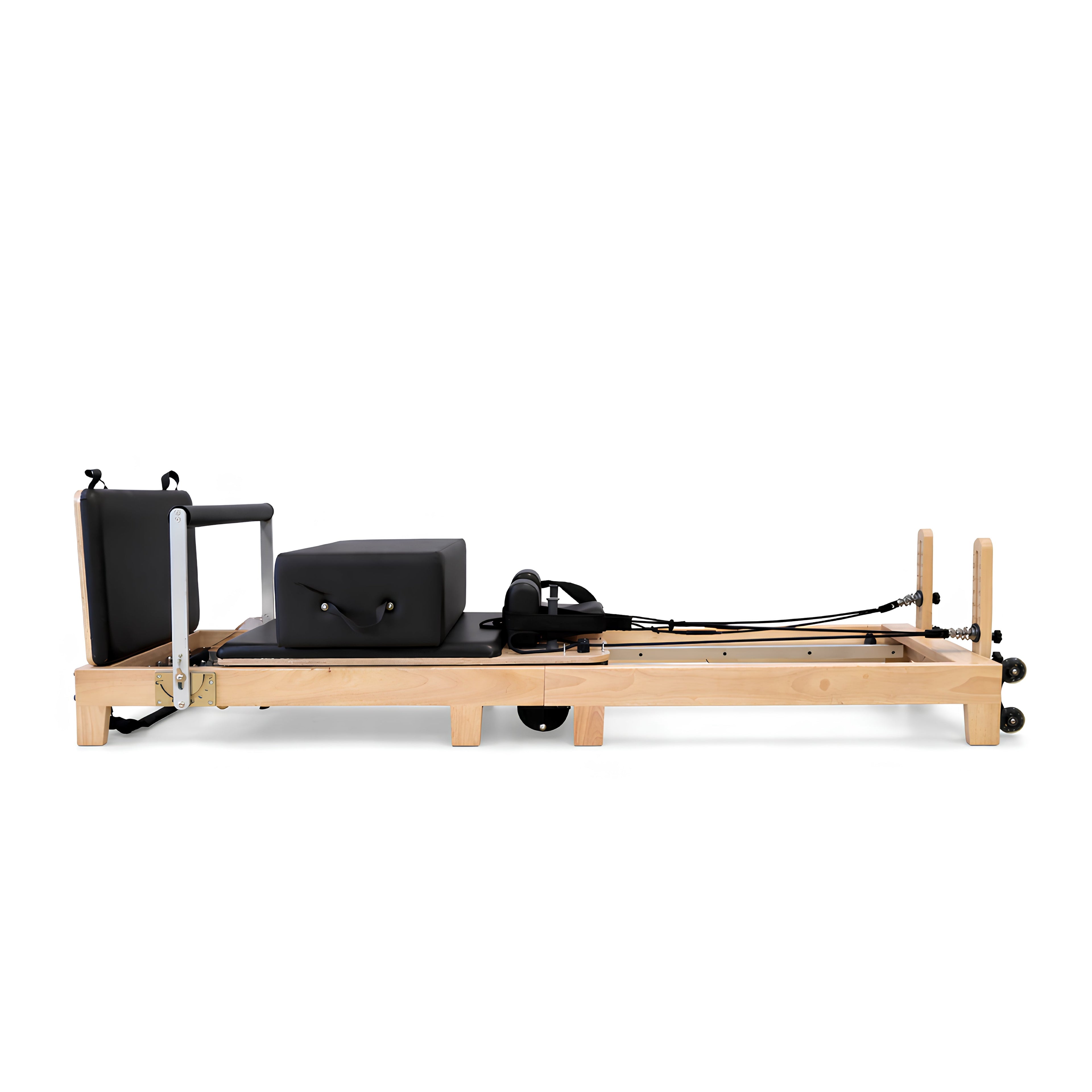 Pilates reformer spring system and resistance adjustment