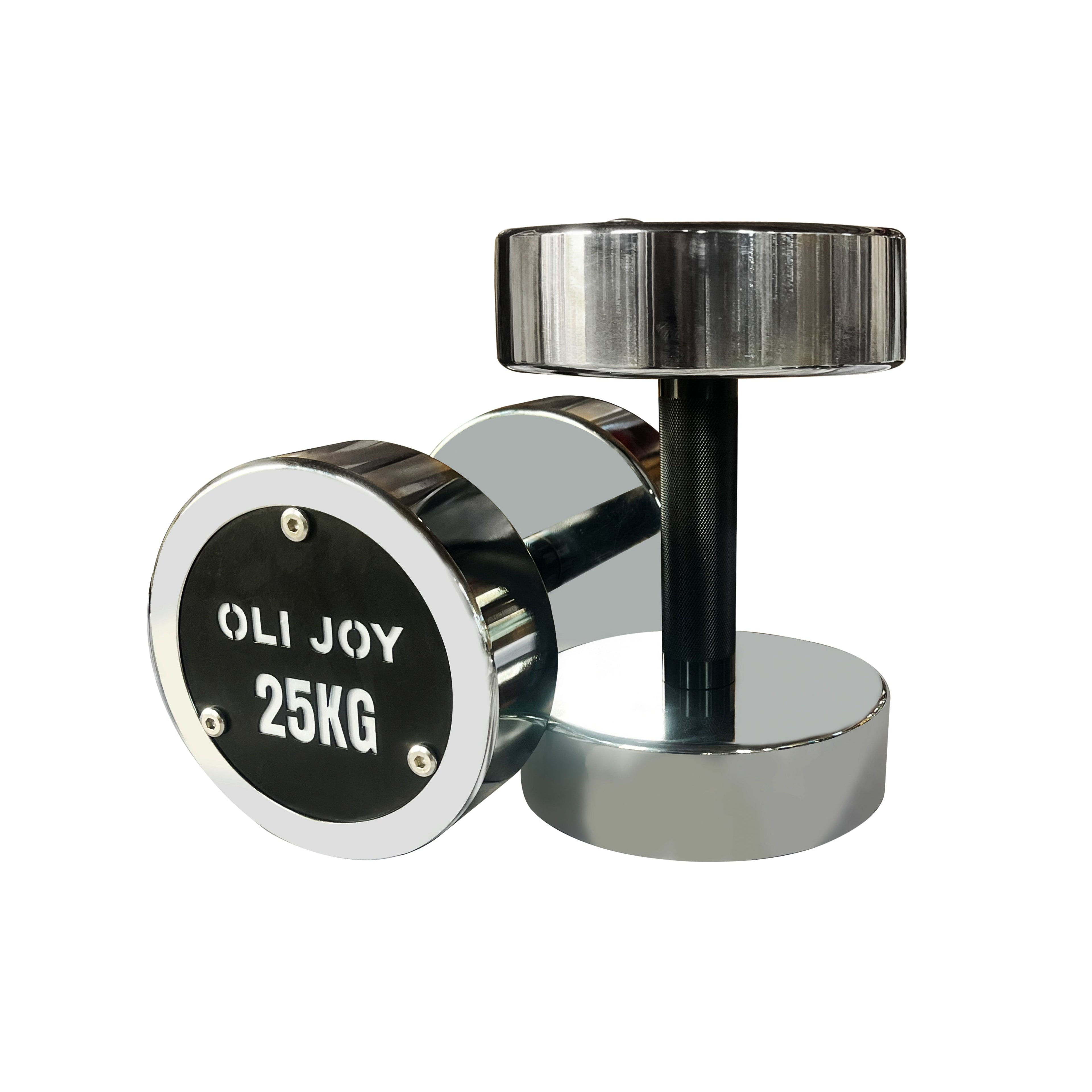Chrome Dumbbell Round Dumbbell (2.5kg-30kg/ 2.5kg increments) - Oli Joy Sports 