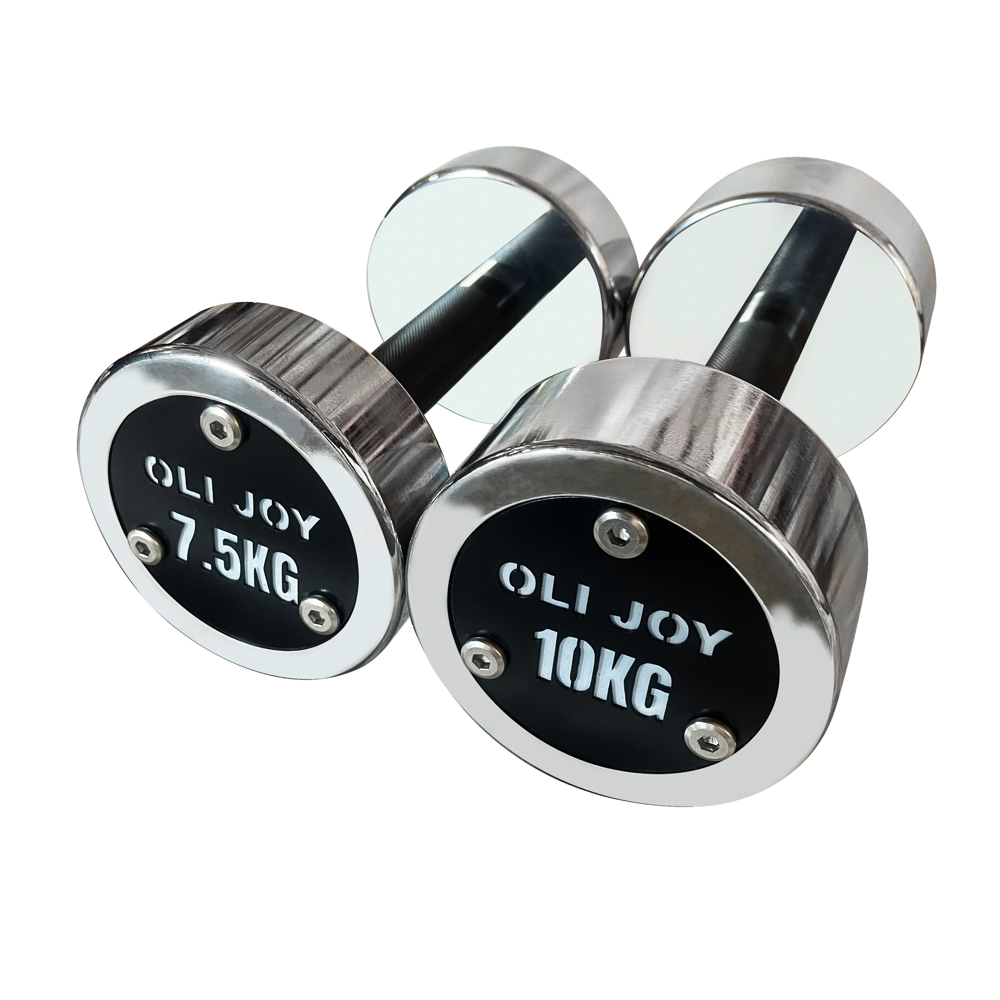 Chrome Dumbbell Round Dumbbell (2.5kg-30kg/ 2.5kg increments) - Oli Joy Sports 