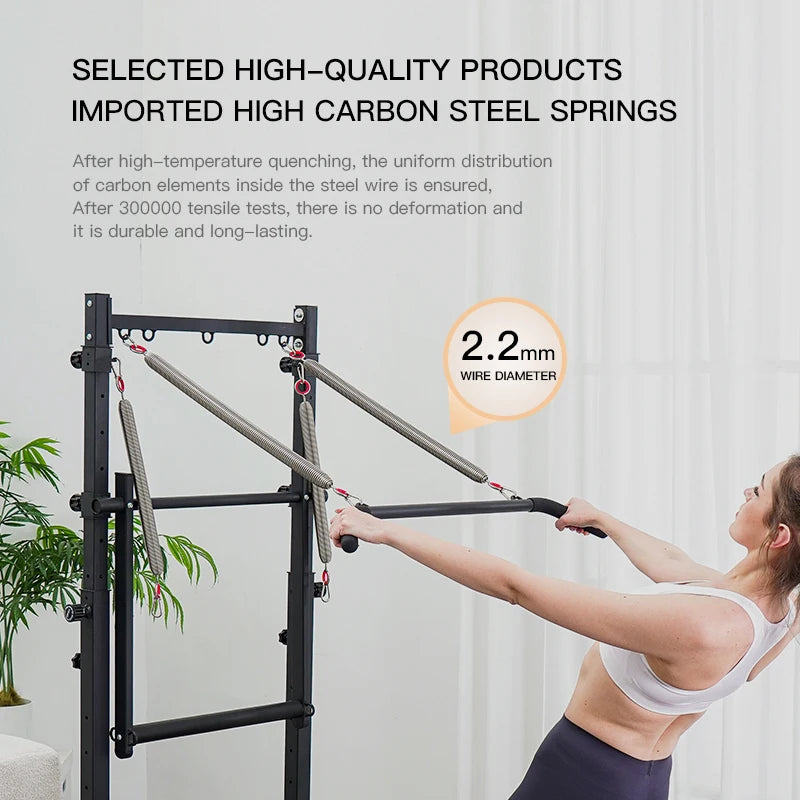 Foldable Semi-Elevated Pilates Reformer with Tower