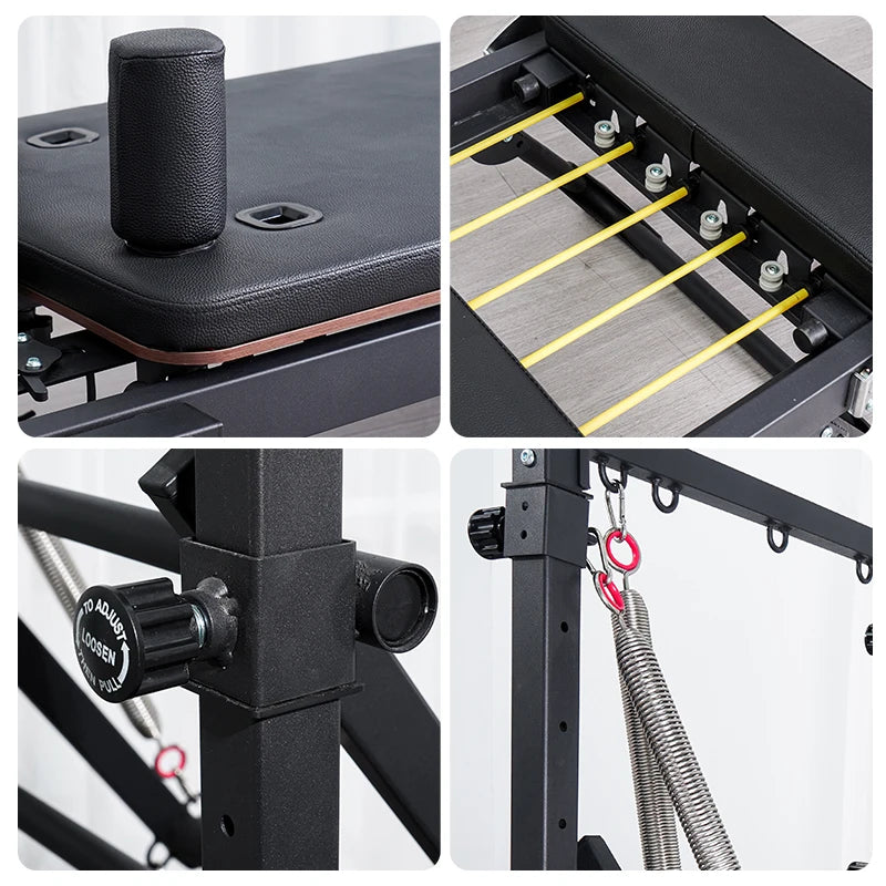 Foldable Semi-Elevated Pilates Reformer with Tower